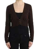 Cavalli Brown cropped wool cardigan -   -  Cavalli.
